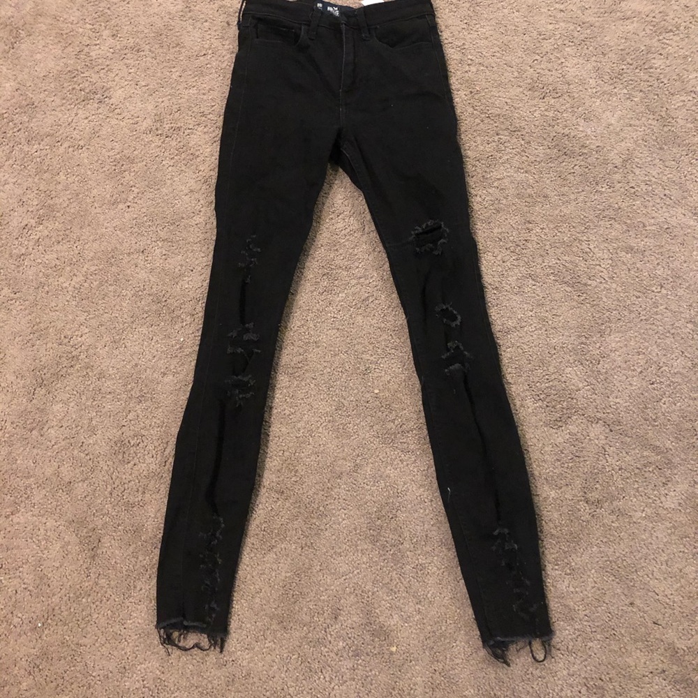Hollister black high rise super skinny jeans